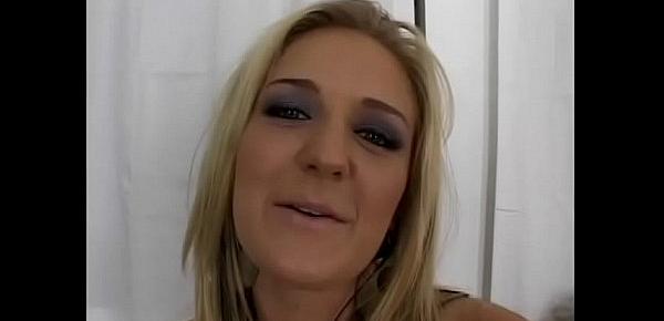  Nice blonde babe with perky tits Daryn Darby loves to take cock in her twat after BJ
